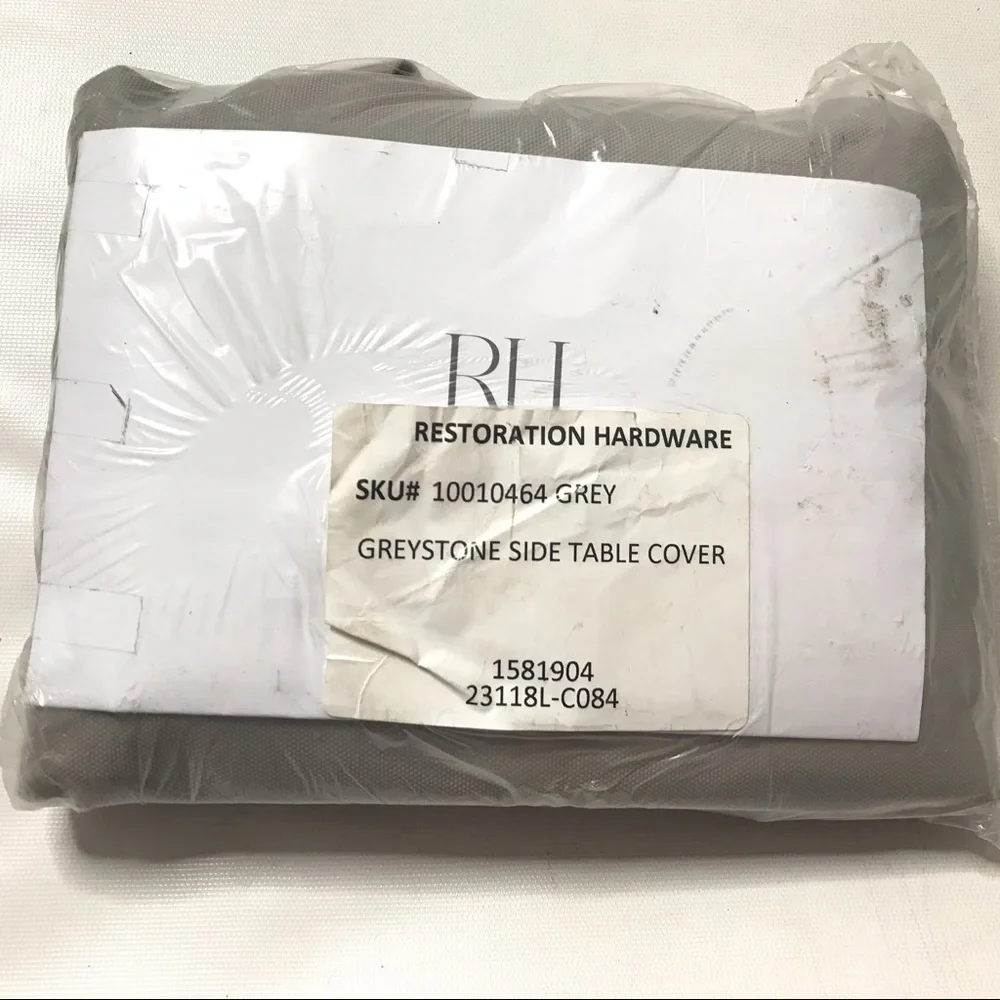 Restoration Hardware Greystone Side Table Cover Gray Solid Rectangular New